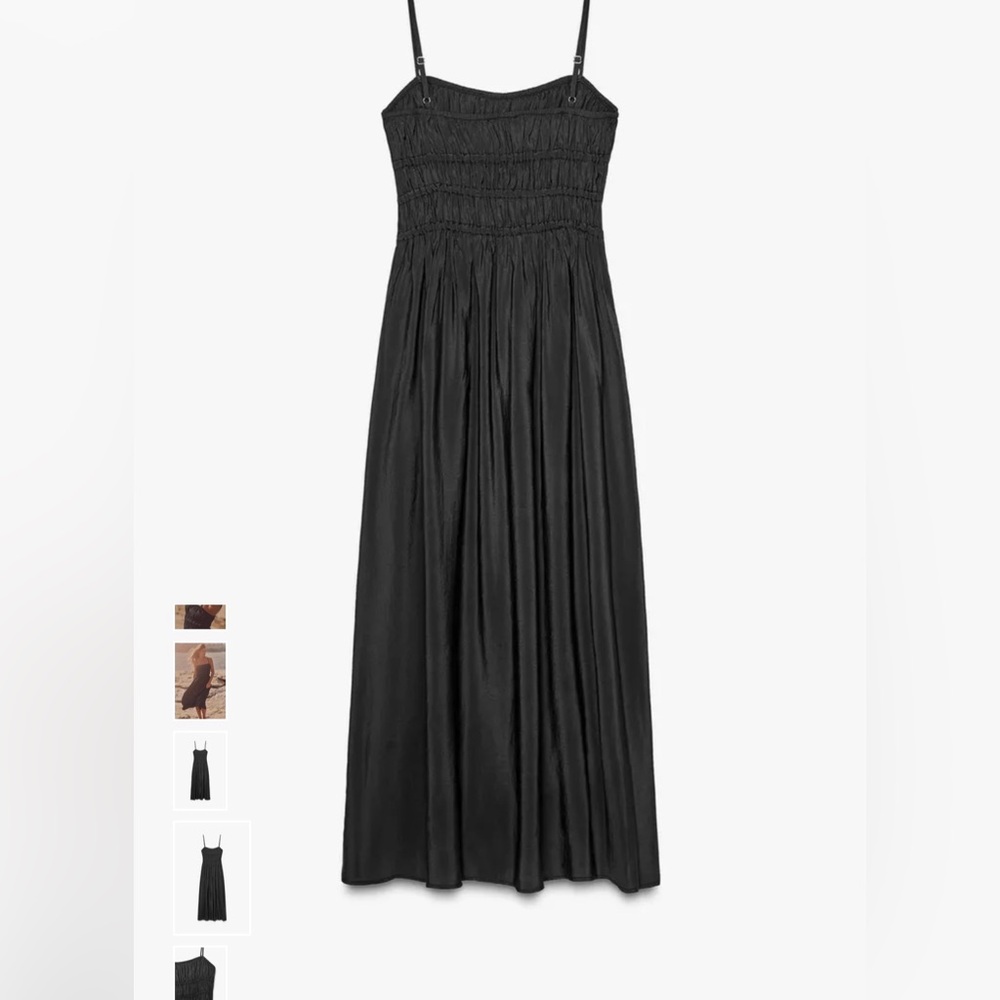 Zara Flowy Grey Midi Dress NWT
